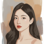 Vẽ chân dung thực tế của cô gái trẻ với phong cách hiện đại và cảm xúc rõ nét