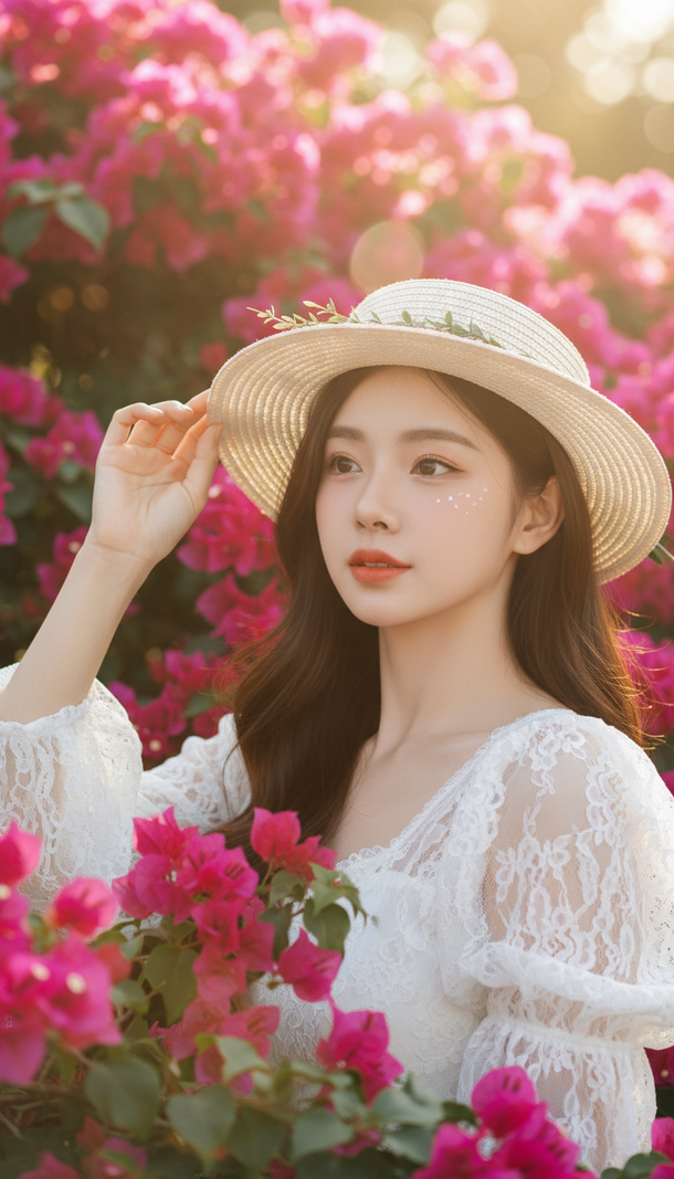 Chân dung nữ thanh niên hài hòa giữa thiên nhiên và ánh sáng thơ mộng