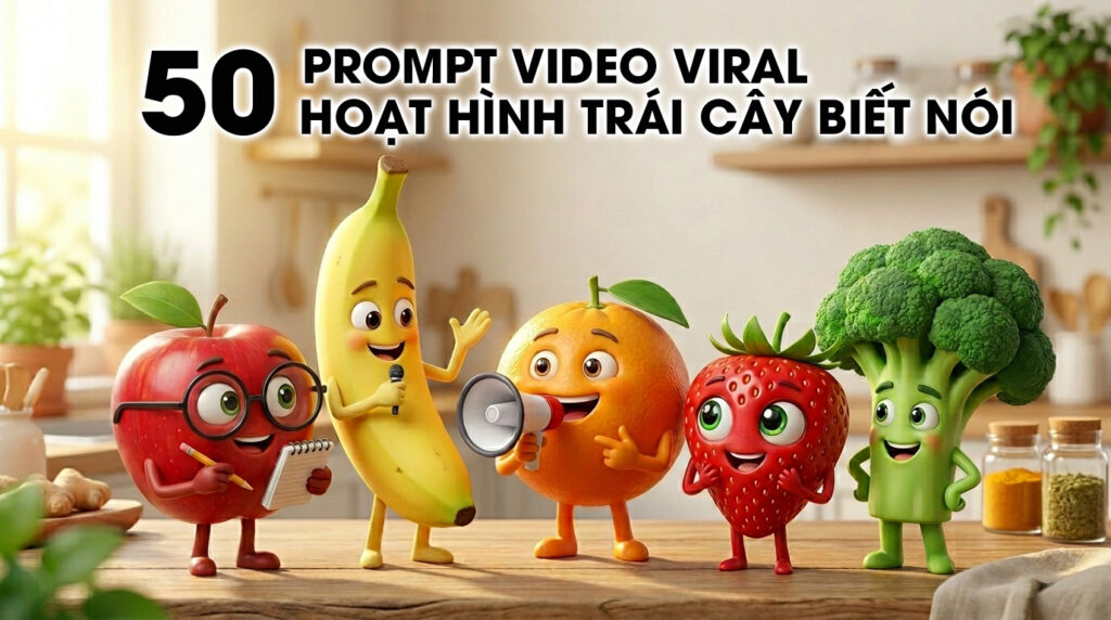 Chia sẻ 50 Prompt Tạo Video Talking Fruit (Trái Cây Biết Nói) Siêu Viral