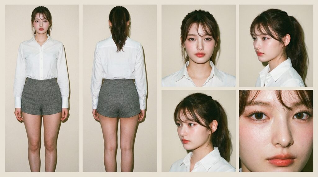 Prompt tạo chi tiết các góc mặt và cơ thể giúp tạo hình ảnh và video đồng nhất nhân vật