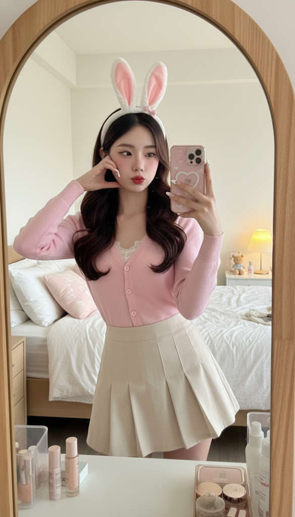 Tạo chân dung thực tế của cô gái trẻ theo phong cách dễ thương và nữ tính