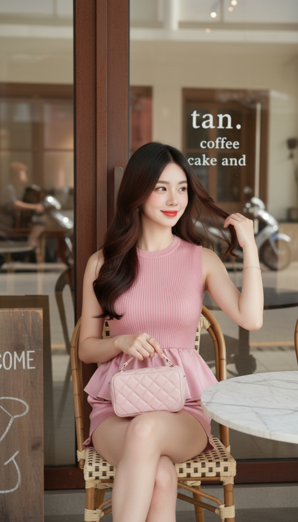 Chân dung trẻ trung thực tế của cô gái với phong cách tự nhiên và sắc nét