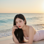 Vẽ chân dung thiếu nữ trên bãi biển với vẻ đẹp tự nhiên và sống động