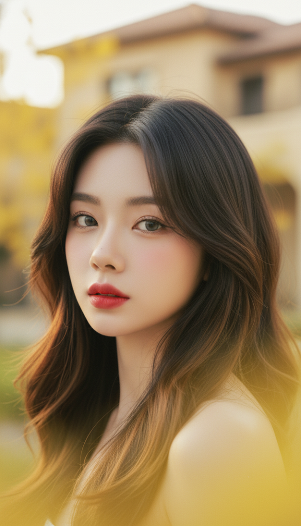 Vẽ chân dung sống động của cô gái trẻ với ánh sáng golden hour hấp dẫn