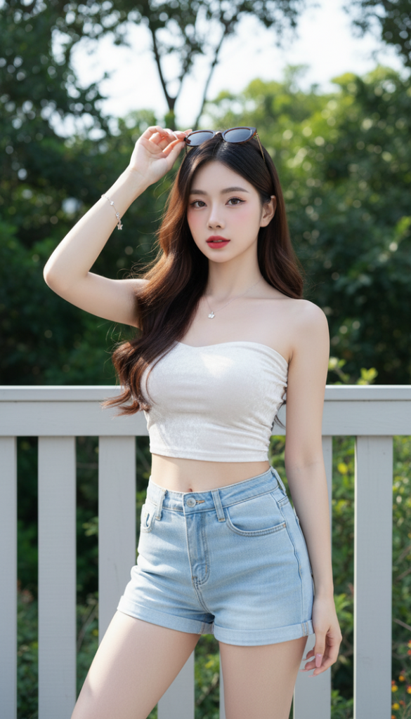 Chân dung ngoài trời thực tế của cô gái trẻ với phong cách tự nhiên và cuốn hút