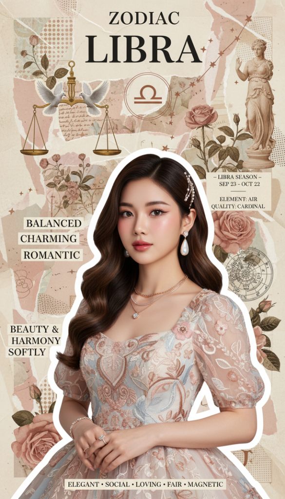 Tạo chân dung nữ Libra xinh đẹp với phong cách scrapbook nghệ thuật độc đáo
