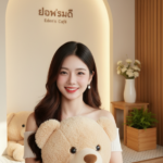 Vẽ chân dung cô gái trẻ trong không gian quán cafe ấm cúng và thân thiện