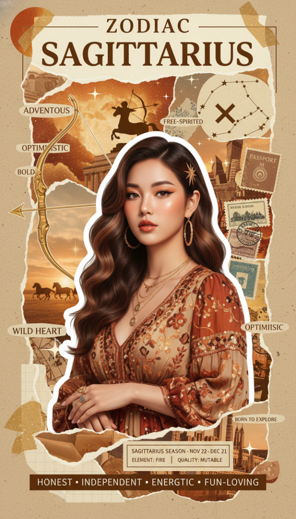 Tạo dựng poster chân dung nữ Sagittarius đậm chất phiêu lưu và tự do